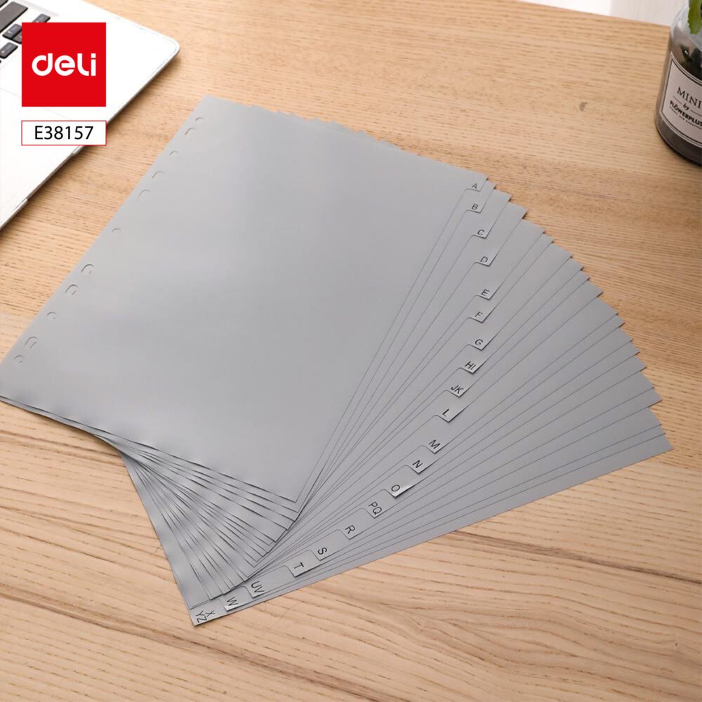 ديلي أطباق فواصل وفهرسة مصنف - 20 فاصل - قياس A4 - رمادي E38157